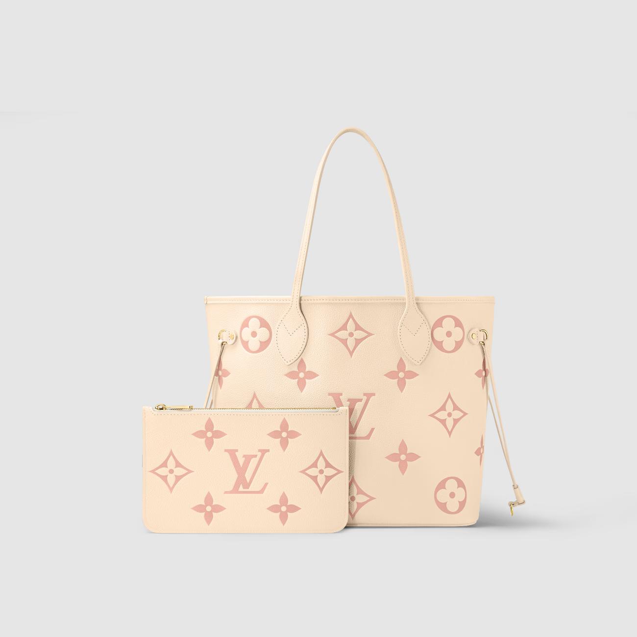 Túi Louis Vuitton Neverfull MM Nữ Be Hồng